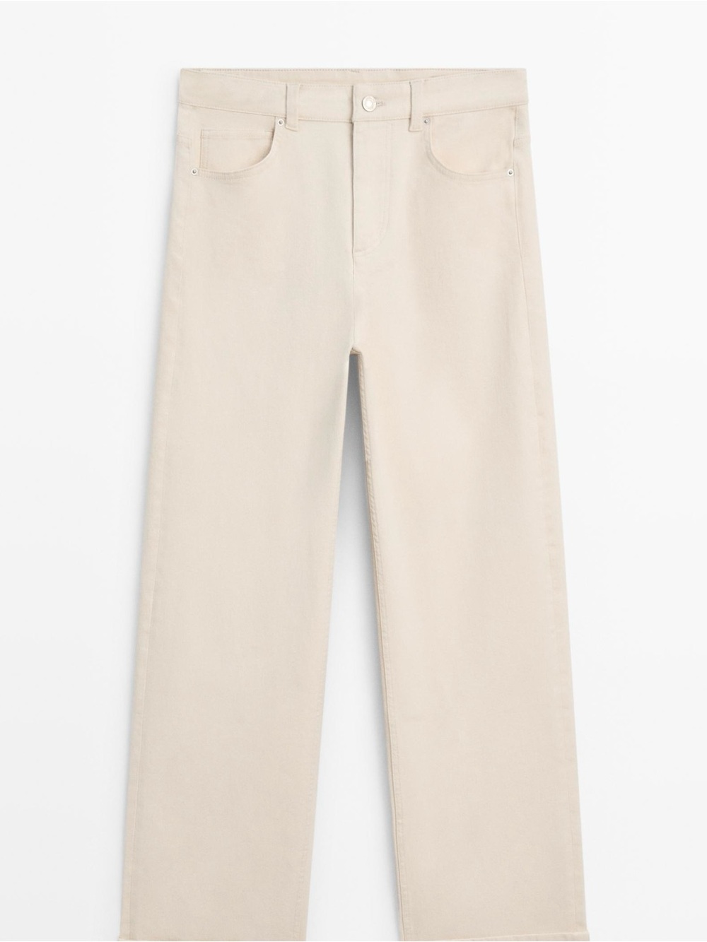 Massimo ditti  Cream Jeans - Minimalist Back Pocket Design
